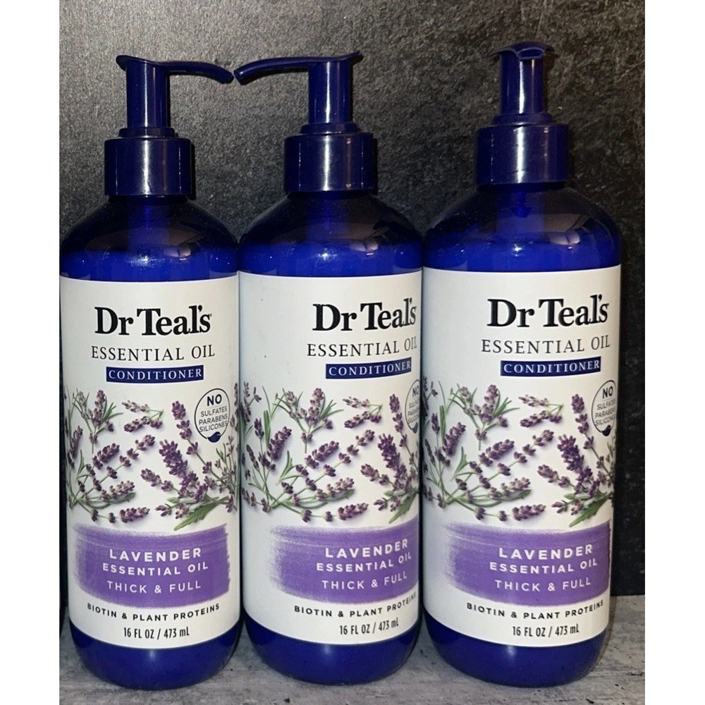 3 Lot  DR TEAL'S CONDITIONER  THICK AND FULL ESSENTIAL OIL LAVENDER